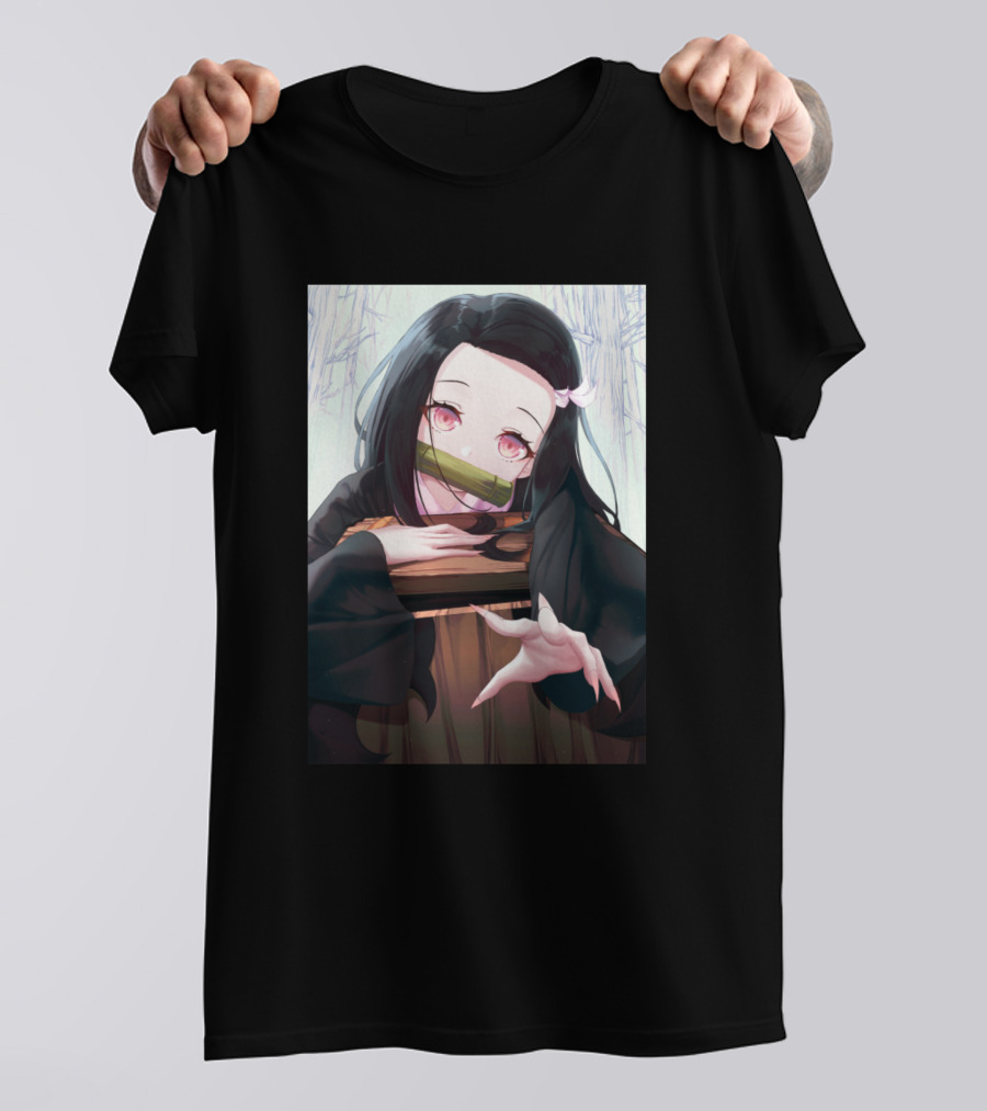 Nezuko Kamado Bamboo Mouthpiece Demon Slayer Anime Character T-Shirt