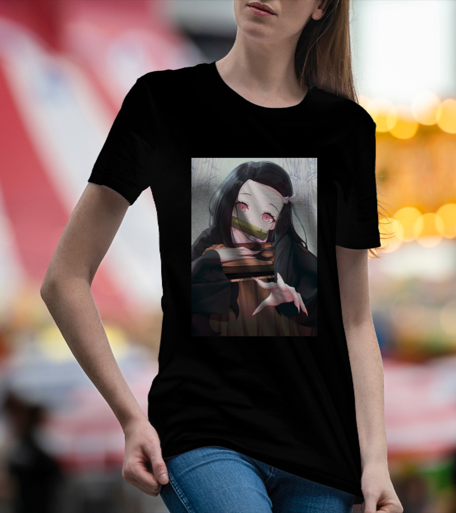 Nezuko Kamado Bamboo Mouthpiece Demon Slayer Anime Character T-Shirt