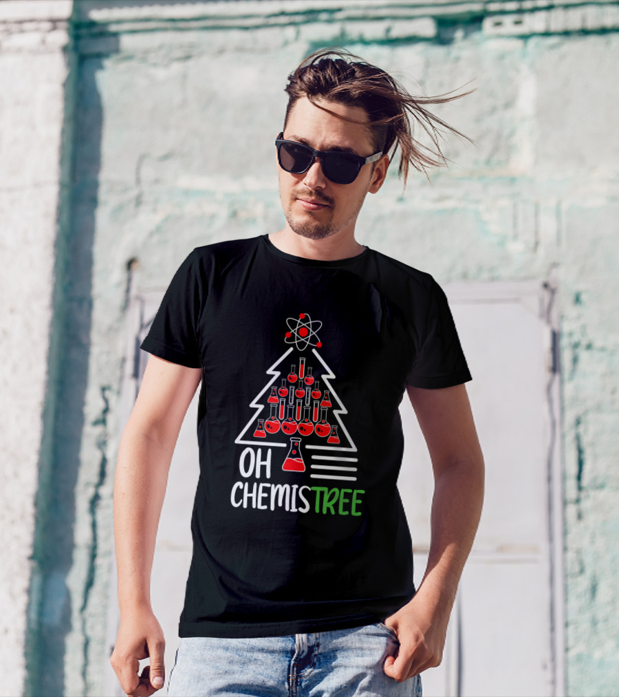 Oh Chemistree Christmas Science Flask Tree T-Shirt