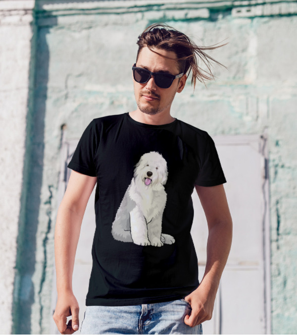 Old English Sheepdog Sitting T-Shirt