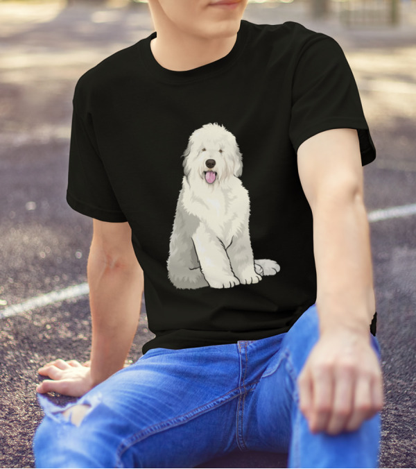 Old English Sheepdog Sitting T-Shirt