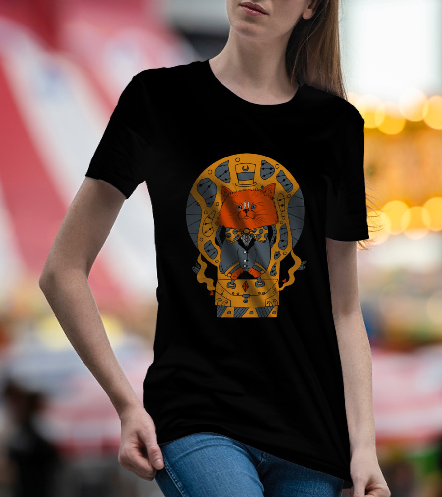 Orangrey Aristocat In Steampunk Outfit With Orange And Grey Elements T-Shirt