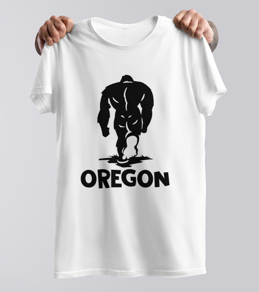 Oregon Bigfoot Silhouette Walking T-Shirt