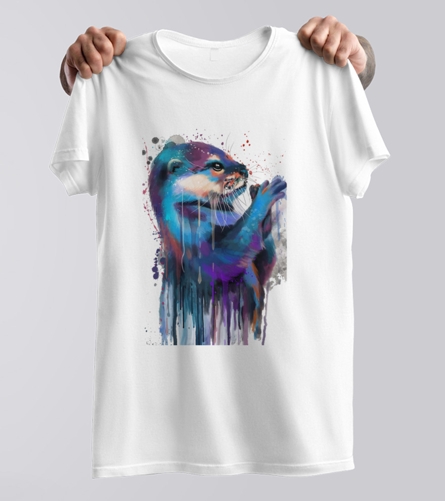 Otter Vibrant Watercolor Animal T-Shirt
