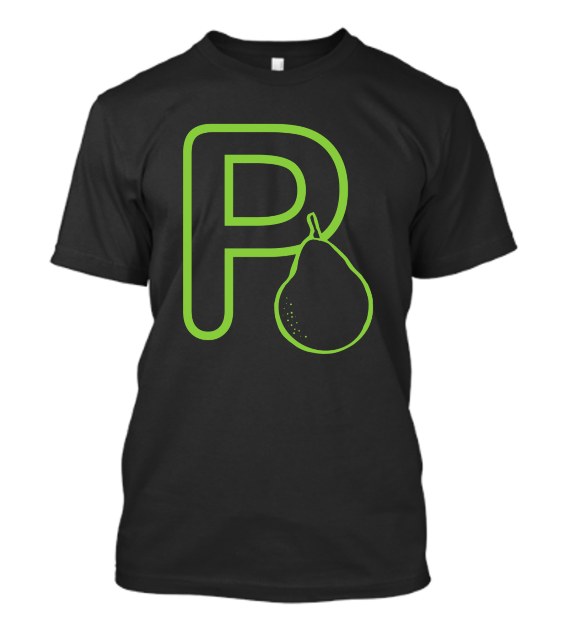 P Is For Pear With Large Green Letter And Outline Fruit T-Shirt
