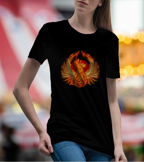 Phoenix Bird Fiery Wings Rising T-Shirt