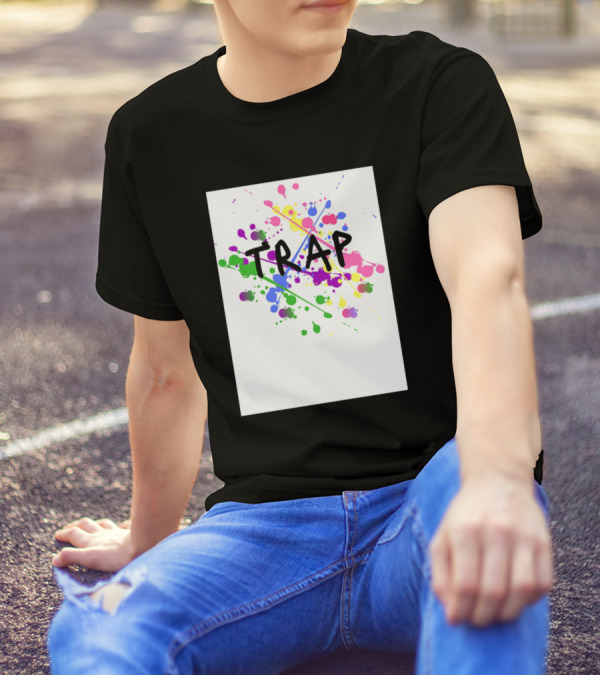 Trap Colorful Paint Splatter Piege White T-Shirt