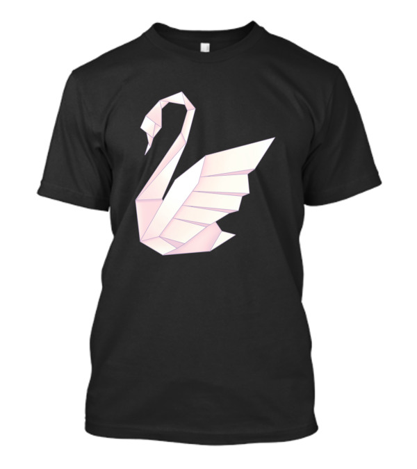 Pink Origami Swan Minimalist T-Shirt