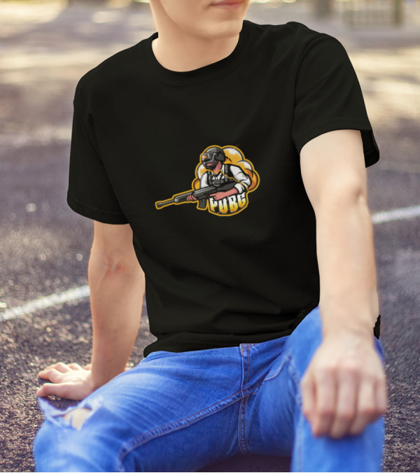 PUBG Playerunknown's Battlegrounds Character With Gun T-Shirt