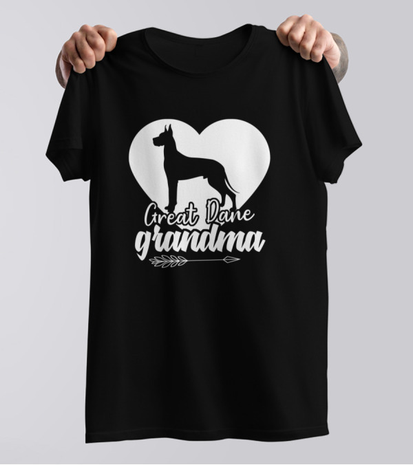 Great Dane Grandma Heart Arrow T-Shirt