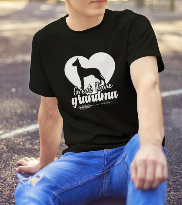 Great Dane Grandma Heart Arrow T-Shirt