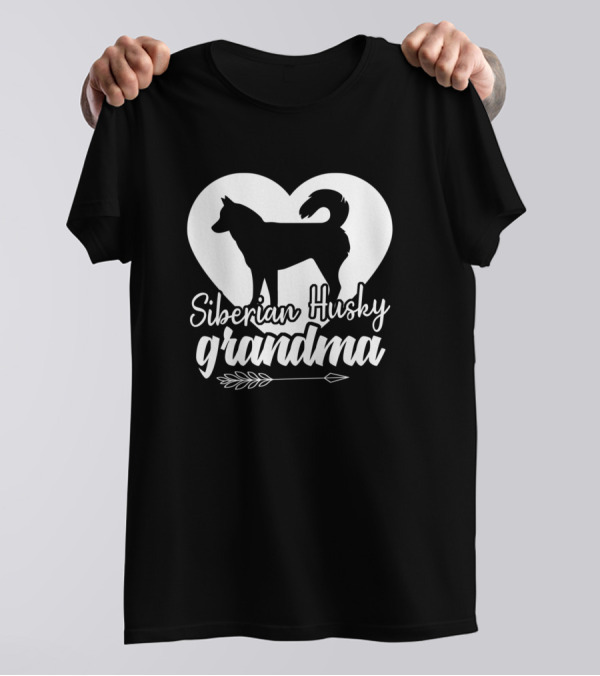 Siberian Husky Grandma Heart Arrow T-Shirt