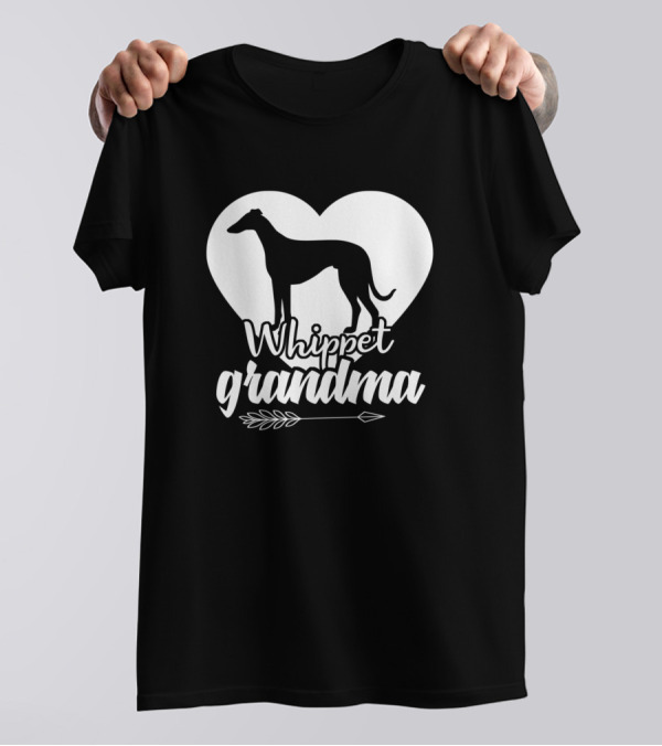 Whippet Grandma Heart Arrow T-Shirt