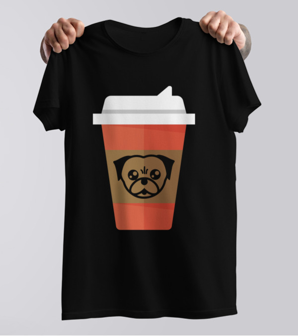 Pug Coffee Cup Face T-Shirt