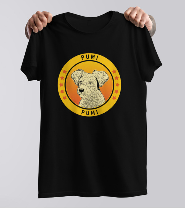 Pumi Dog Yellow Circle Stars T-Shirt