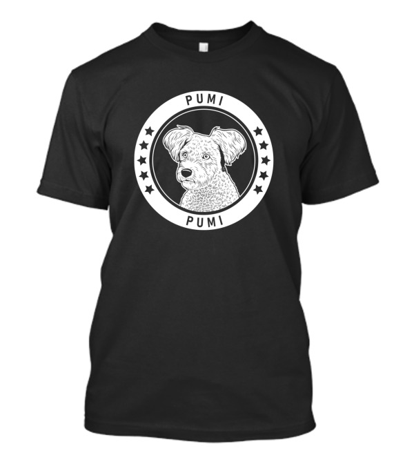 Pumi Fan Circle Design With Stars And Dog T-Shirt