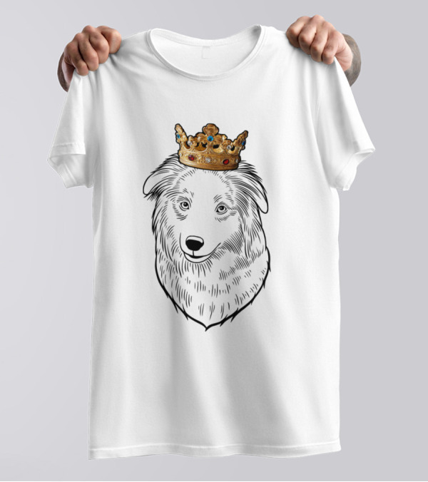 Pyrenean Shepherd Dog King Queen Wearing Crown T-Shirt