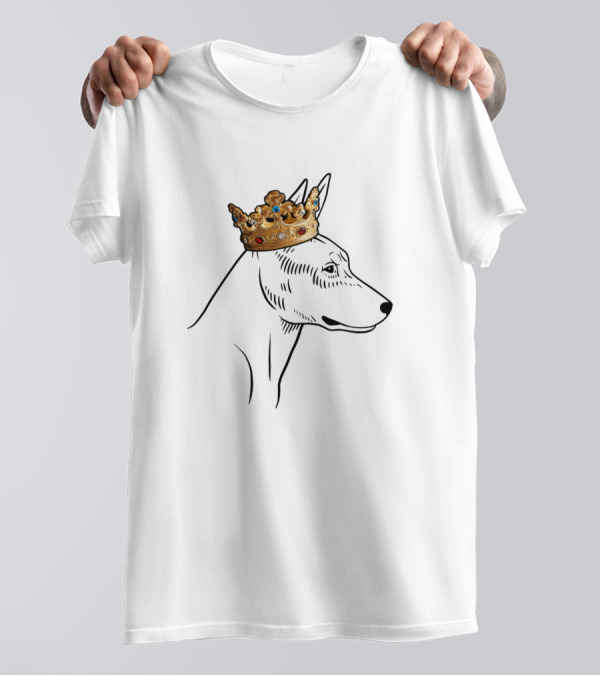 Rat Terrier Dog King Queen Crown Drawing T-Shirt