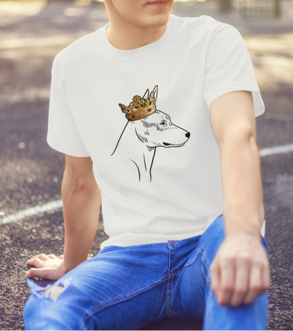 Rat Terrier Dog King Queen Crown Drawing T-Shirt