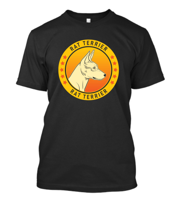 RAT TERRIER DOG RAT TERRIER CIRCULAR EMBLEM WITH STARS T-Shirt