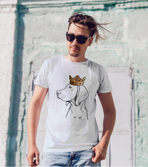 Redbone Coonhound Wearing Crown King Queen T-Shirt
