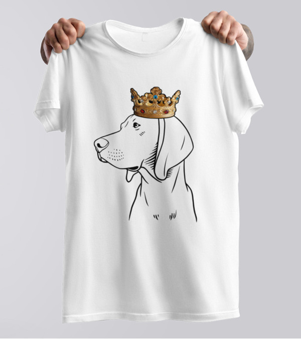 Redbone Coonhound Wearing Crown King Queen T-Shirt