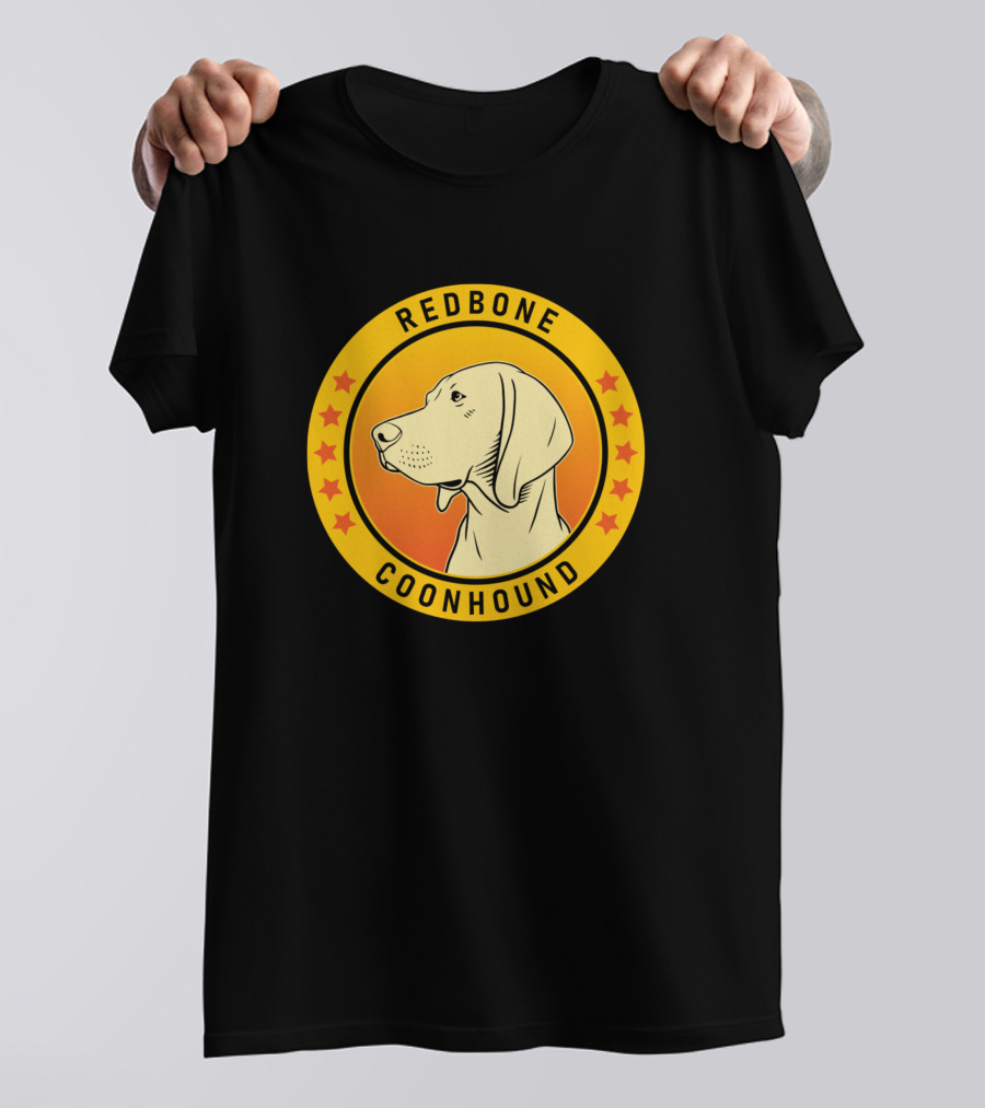 Redbone Coonhound Dog Vintage Circle Badge T-Shirt