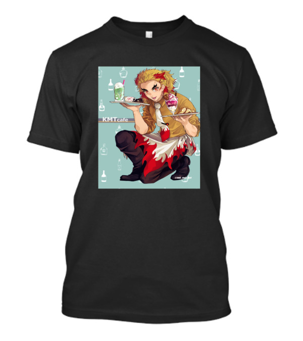 KMT Cafe Rengoku Kyoujurou Anime Character In Apron With Desserts T-Shirt