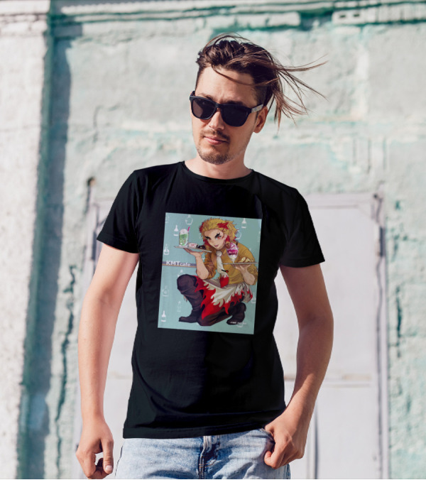 KMT Cafe Rengoku Kyoujurou Anime Character In Apron With Desserts T-Shirt