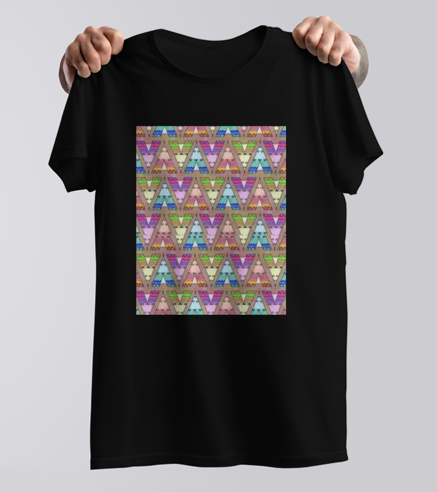 Retro Colourful Tepee Camping Tents T-Shirt