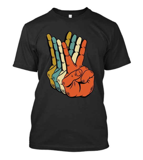 Retro Peace Sign Hand Vintage 60s 70s Aesthetic T-Shirt
