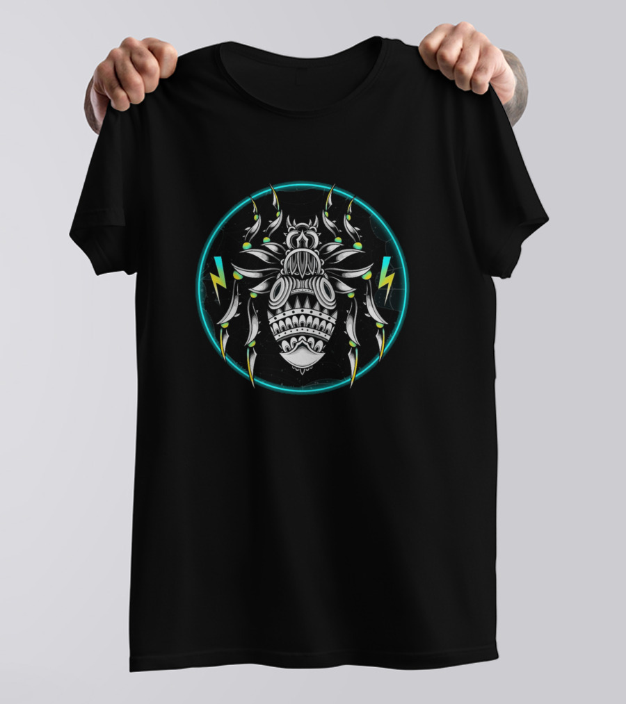 Retrowave Spider Electric Lightning T-Shirt
