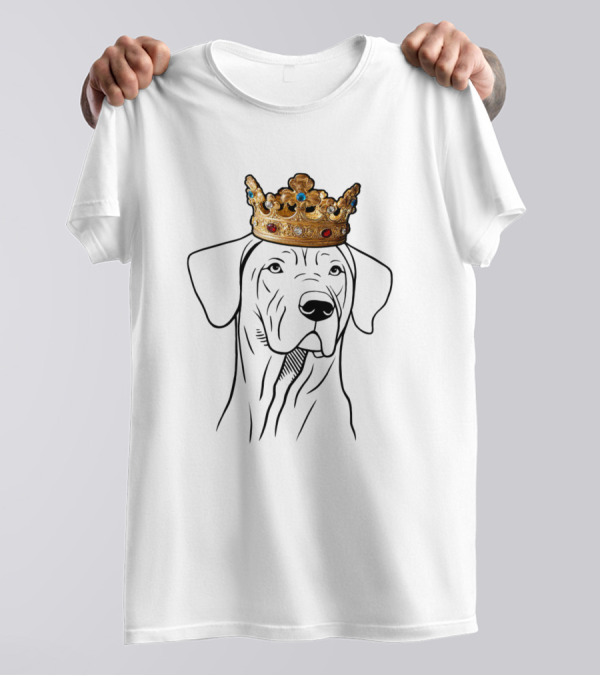 Rhodesian Ridgeback Dog Wearing Royal Crown T-Shirt