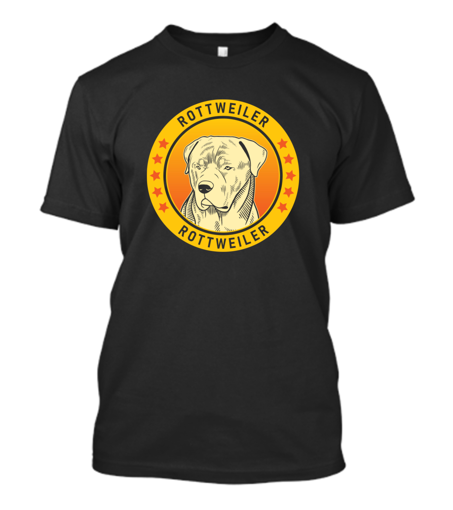 Rottweiler Vintage Badge Emblem With Stars T-Shirt
