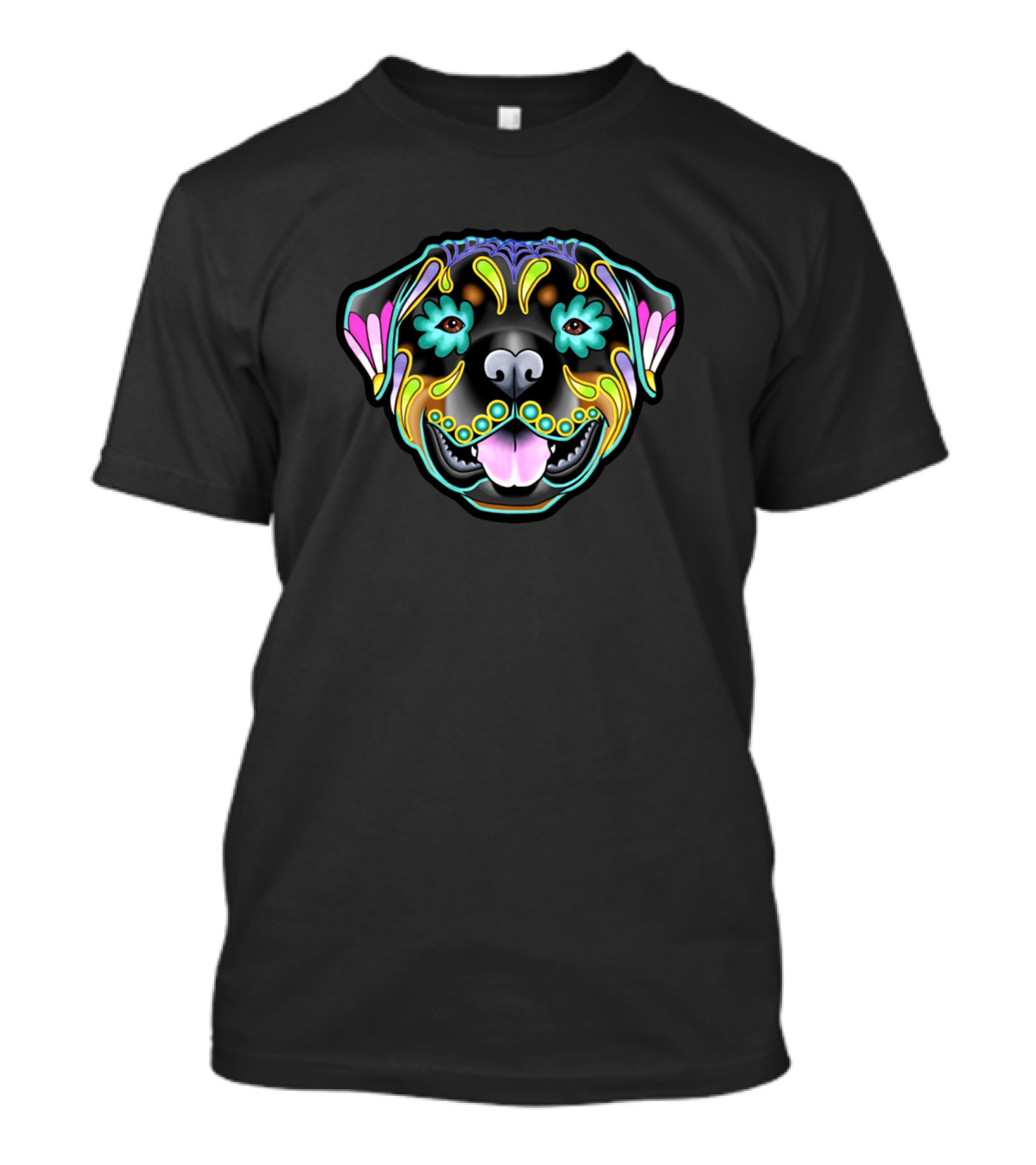 Sahara Hotel And Casino Brightly Colored Day Of The Dead Dog T-Shirt