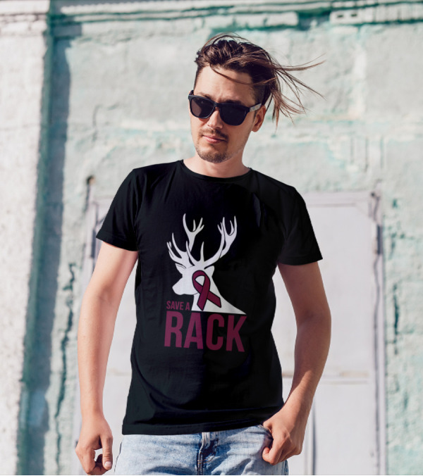 Save A Rack Burgundy Deer Hospice Care Awareness T-Shirt