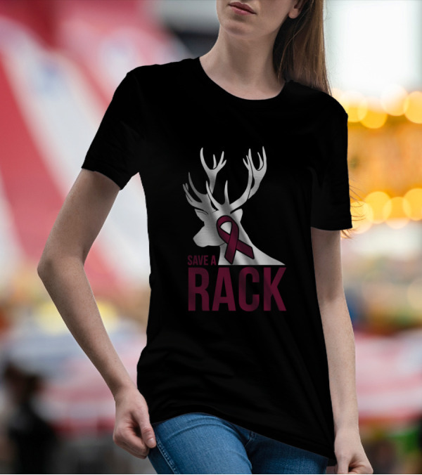 Save A Rack Burgundy Deer Hospice Care Awareness T-Shirt