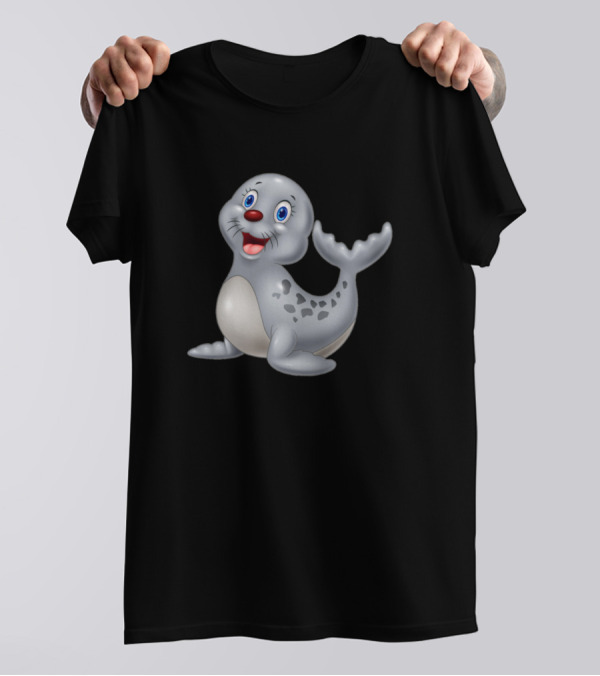 Seal Animal Happy Cartoon Character T-Shirt