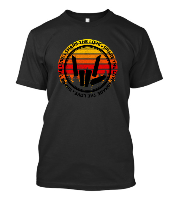 Share The Love Retro Sunset Hand Gesture T-Shirt