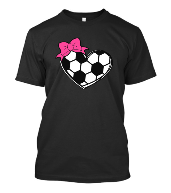 Soccer Heart With Pink Bow T-Shirt