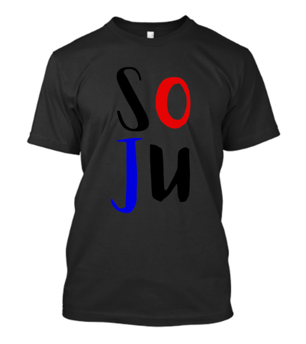 SO JU Red Black Blue Lettering T-Shirt