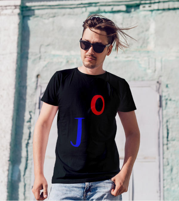 SO JU Red Black Blue Lettering T-Shirt