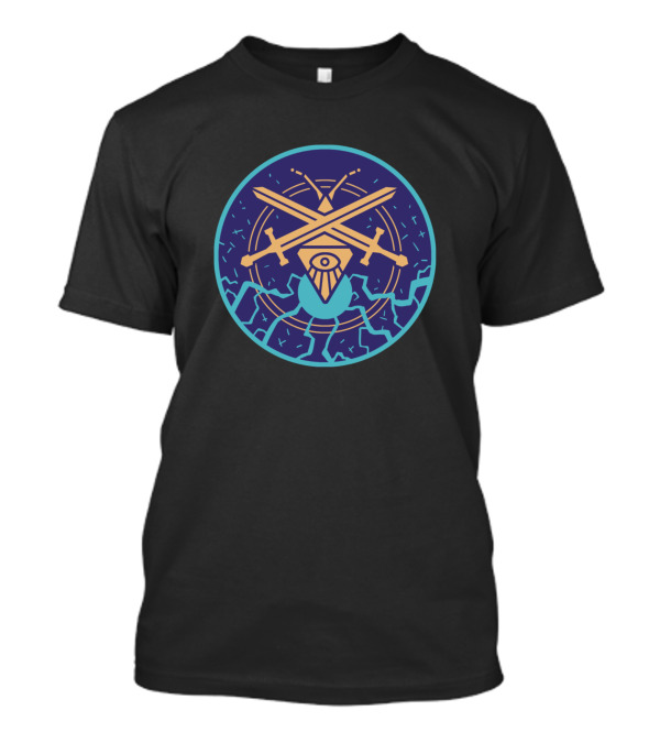 Sparks Cosmic Eye And Crossed Swords In Mystical Circle T-Shirt