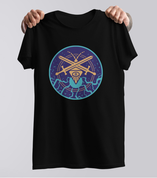 Sparks Cosmic Eye And Crossed Swords In Mystical Circle T-Shirt