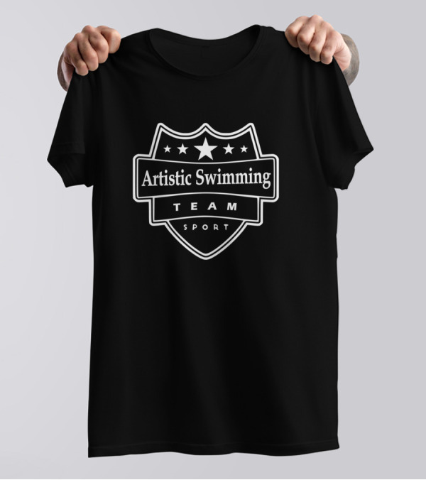 Artistic Swimming Team Sport Badge Stars T-Shirt