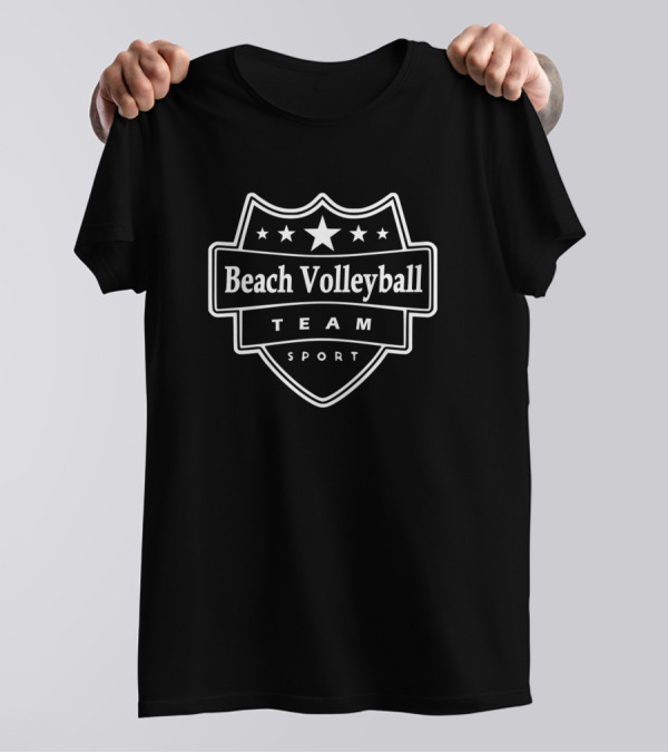 Beach Volleyball Team Sport Stars Emblem T-Shirt