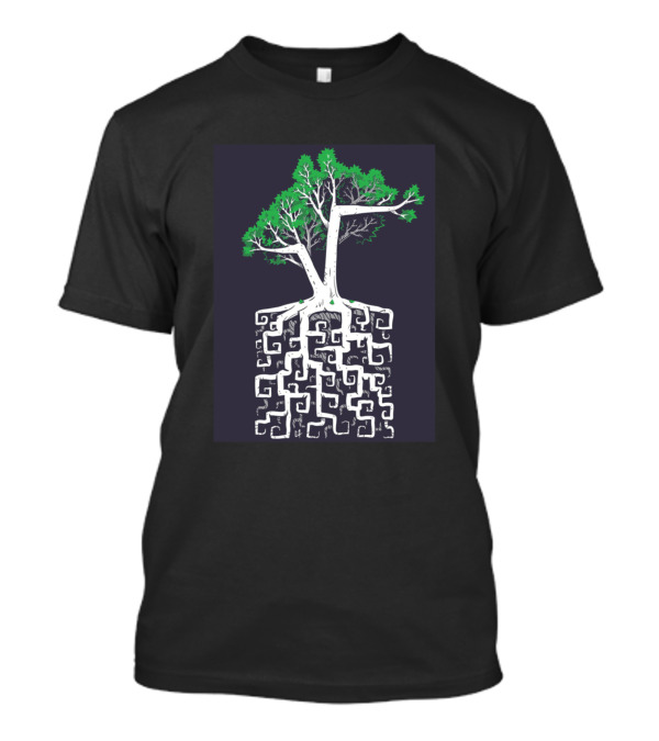 Square Root Tree With Geometric Roots T-Shirt