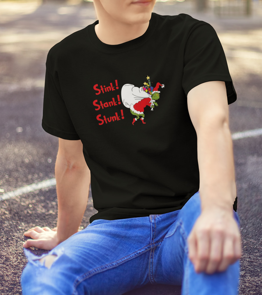 Stink Stank Stunk Grinch Christmas Sack T-Shirt