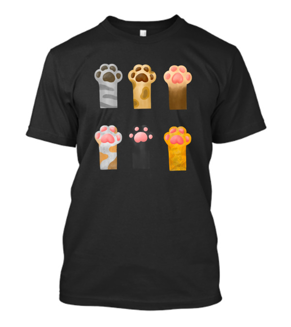 Sweet Happy Cub Kittens Paw Prints T-Shirt