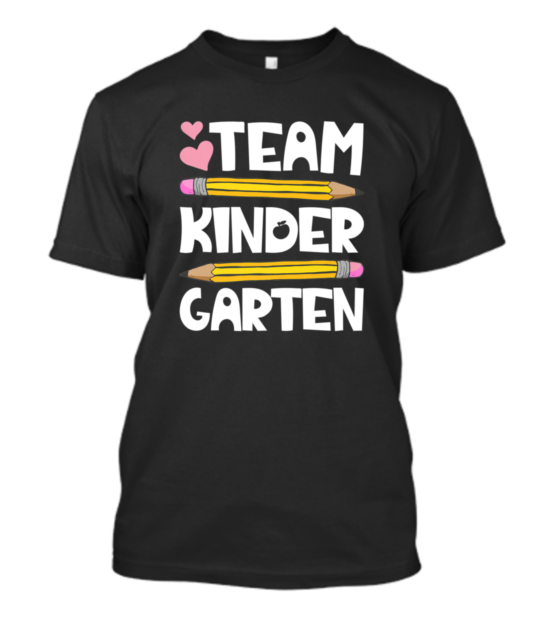 Team Kindergarten Teacher Student Funny Back To School Pencils Hearts T-Shirt